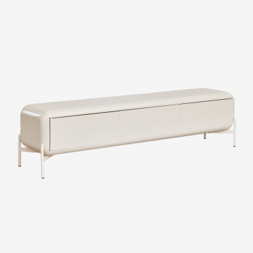 Tv Furniture 180x40 Cm In Mdf Alazne Tapioca Beige - Sklum
