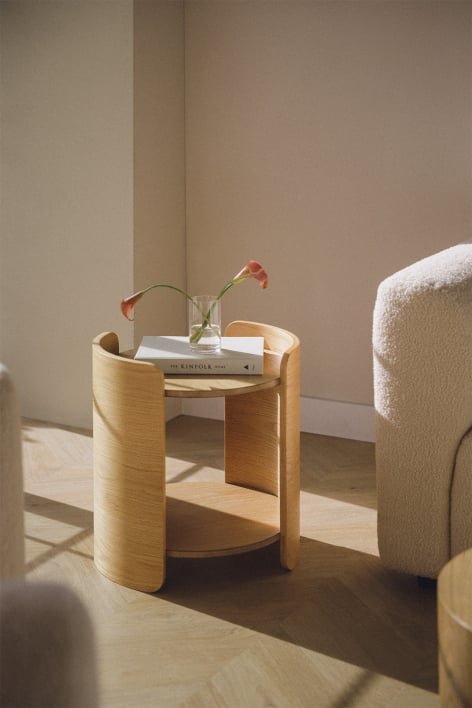 Round side table Ø45 cm in wood Adelis