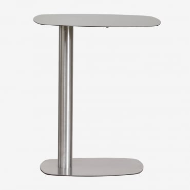 Rectangular Side Table 40x25 Cm In Stainless Steel Odelia Grey Steel & ↑50 Cm - Sklum