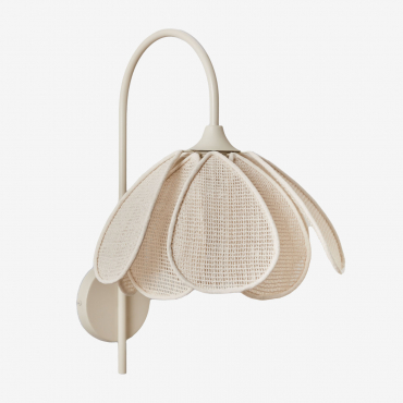Vidson Linen Wall Lamp Ø35 Cm Linen And Cotton Beige Cream - Sklum