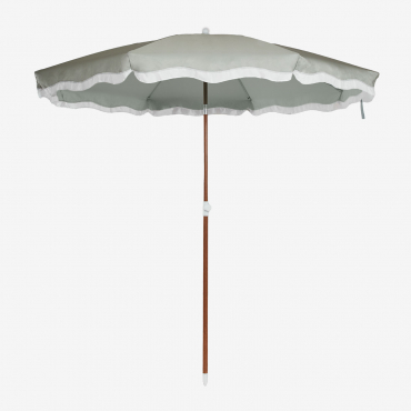 Jarko Parasol Ø230 Cm In Fabric And Steel Green Khaki - Sklum