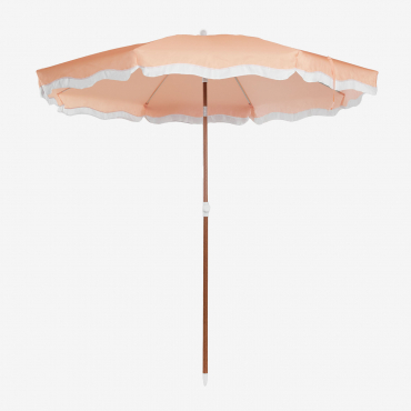 Jarko Parasol Ø230 Cm In Fabric And Steel Orange Peach - Sklum