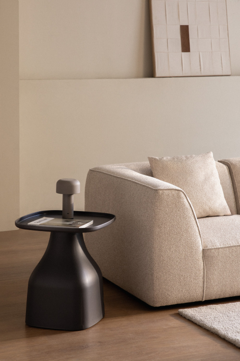 Square side table 50x50 cm in Jubarri polypropylene - Grey Graphite