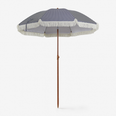 Miska Ø175 Cm Fabric And Steel Parasol White - Naval Blue - Sklum