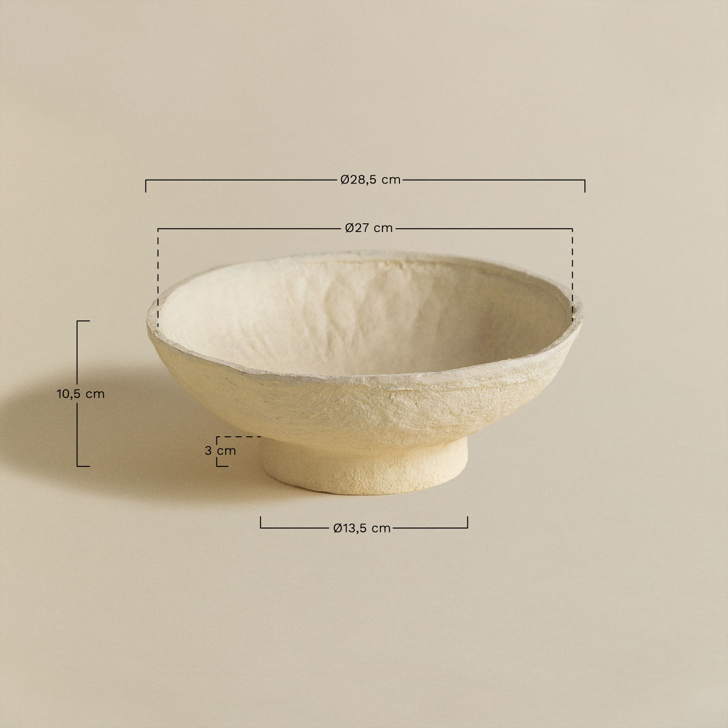 Decorative Handmade Paper Maché Bowl Muriel, MEASURES
