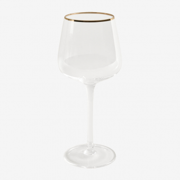 Pack Of 4 Red Wine Glasses In 40 Cl Olaya Glass Clear - Sklum