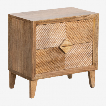 Pack Of 2 Dibeny Mango Wood Nightstands Mango Wood - Sklum