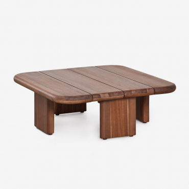 Square Coffee Table (70x70 Cm) In Famara Acacia Wood Acacia Brown - Sklum