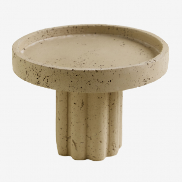 Decorative Round Resin Bowl Carlow Beige Cream - Sklum