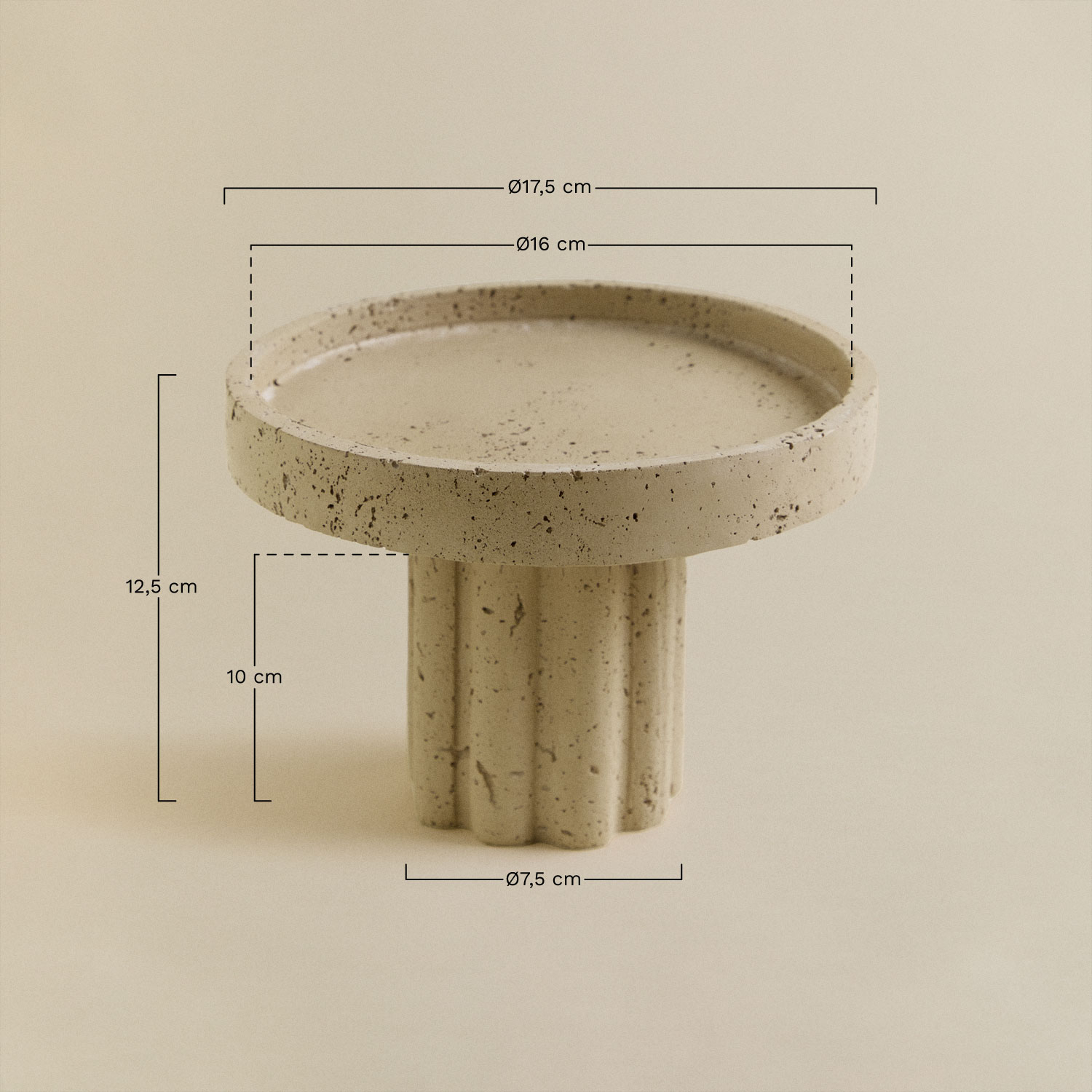 Decorative round resin bowl Carlow, MEASURES