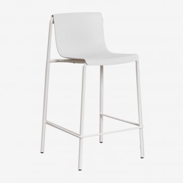 Pack Of 2 High Garden Stools In Polypropylene Ismene Gardenia White & ↑65 Cm - Sklum
