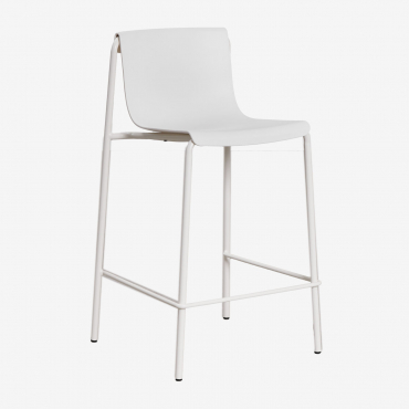 Pack Of 2 Ismene Polypropylene High Stools Gardenia White & ↑65 Cm - Sklum