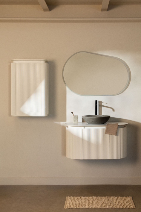 Carsone suspended wooden bathroom furniture set - White