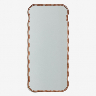 Aldreu Oak Wood Wall Mirror Dark Brown Wood & 95 X 200 Cm - Sklum