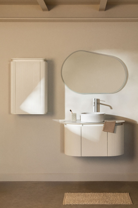 Carsone suspended wooden bathroom furniture set - White