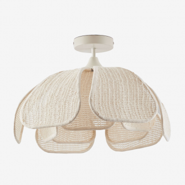 Vidson Ceiling Light Ø50 Cm & Linen And Cotton Beige Cream - Sklum