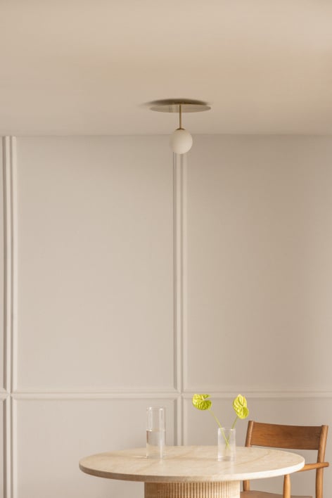 Uvol iron ceiling light with crystal ball