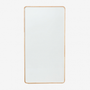 Rectangular Wall Mirror 90x170 Cm In Oak Wood Ornella Brown Oak - Sklum