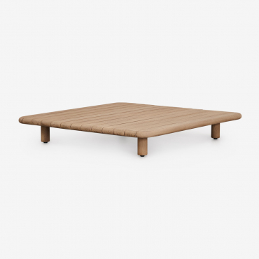 Square Coffee Table 95x95 Cm In Acacia Portet Light Acacia Brown - Sklum