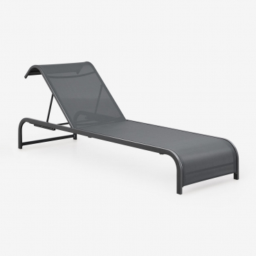 Marietta Steel Reclining Lounger Grey Graphite - Sklum
