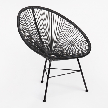 New Acapulco Steel And Synthetic Wicker Armchair Black - Sklum