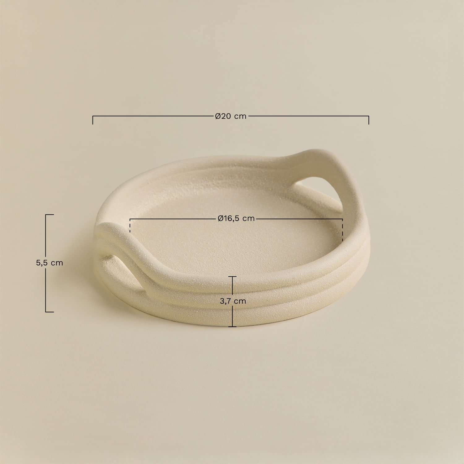 Decorative tray in Moseirin stoneware, MEASURES