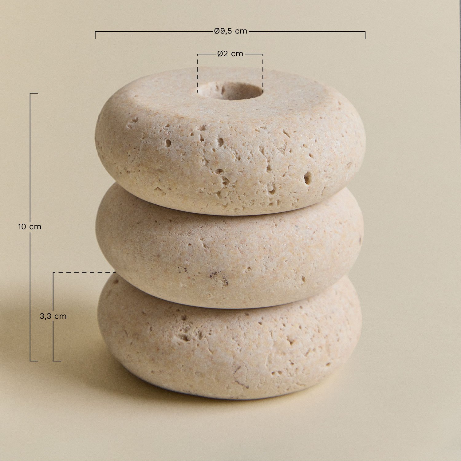 Resin candle holder ↑10 cm Fernes, MEASURES