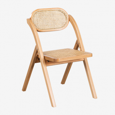 Pack Of 2 Sia Folding Wooden Dining Chairs Beech Wood - Sklum