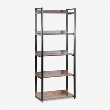 80x200 Cm Shelf In Steel And Mdf Ariaster Black - Sklum