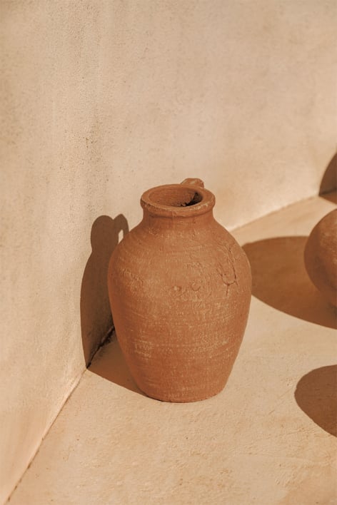 Decorative terracotta vase with handle Agnon - Sienna Red 