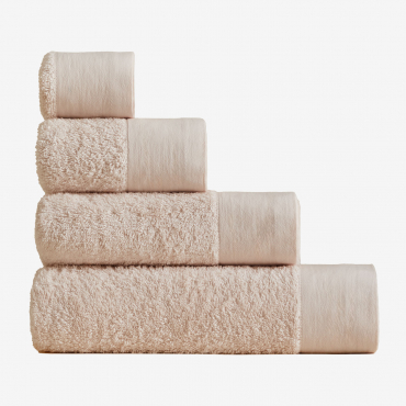 Set Of 4 Markel Cotton And Linen Towels Light Pink - Sklum