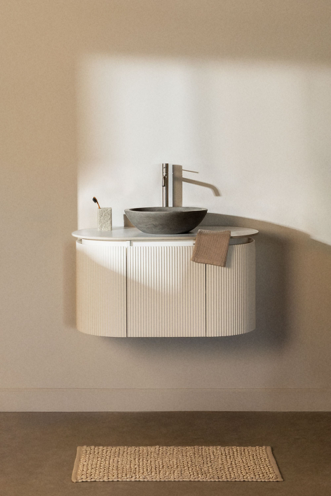 Carsone suspended wooden bathroom furniture set - White