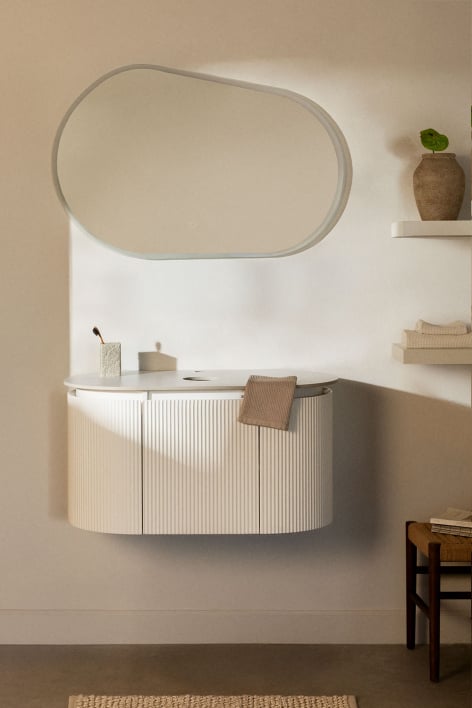 Carsone suspended wooden bathroom furniture set - White