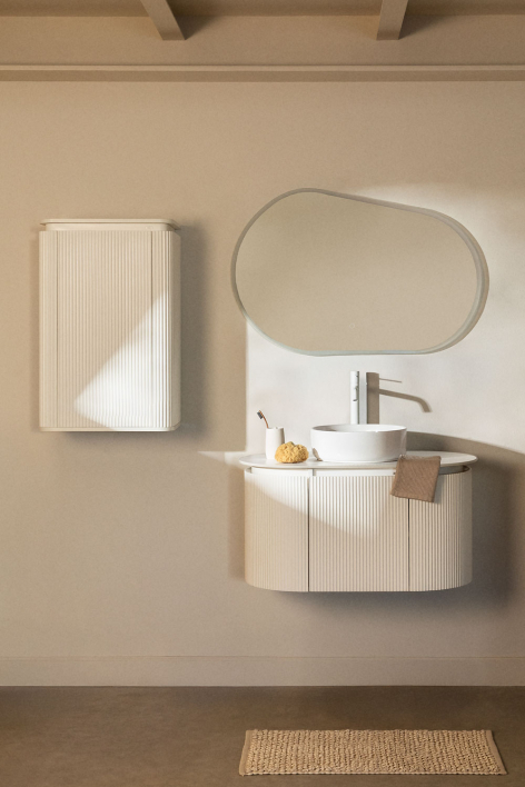 Carsone suspended wooden bathroom furniture set - White