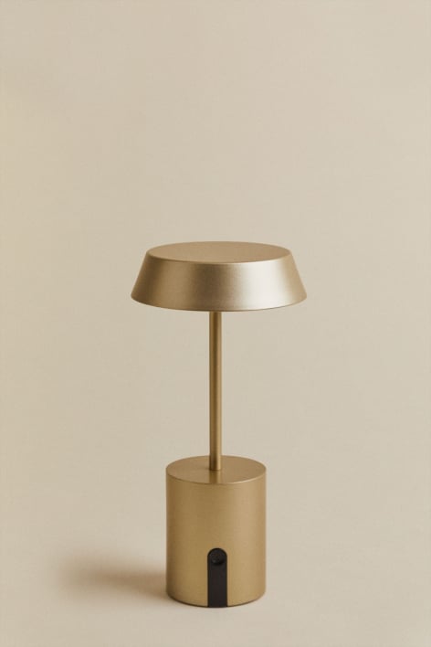 Uliana wireless LED table lamp in steel - Golden