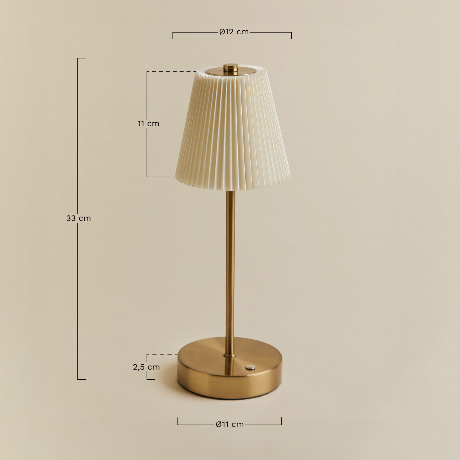 Myrdal Wireless Outdoor LED Iron Table Lamp, MEASURES