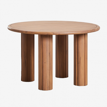 Danara Acacia Wood Round Dining Table Ø120 Cm - Sklum