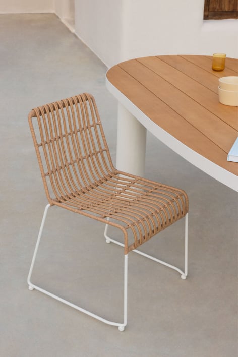 Aroa synthetic rattan and steel garden chair