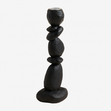 Rostegui Resin Candle Holder Black - Sklum