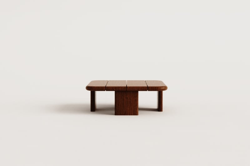 Square garden coffee table 70x70 cm in acacia wood Famara