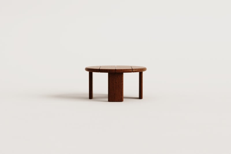 Round garden side table Ø70 cm in acacia wood Famara