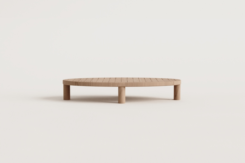 Oval coffee table in acacia wood 140x70 cm Jerome
