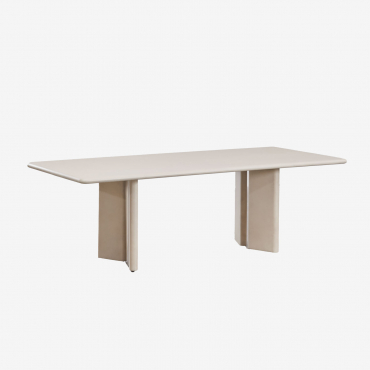 Rectangular Dining Table 240x100 Cm In Chelsea Cement Tapioca Beige - Sklum