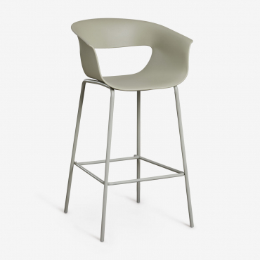 Alanys High Stool In Polypropylene And Iron Green Sage & ↑75 Cm - Sklum