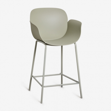 Pack Of 2 Lynette High Stools In Polypropylene And Iron Bamboo Green & ↑65 Cm - Sklum