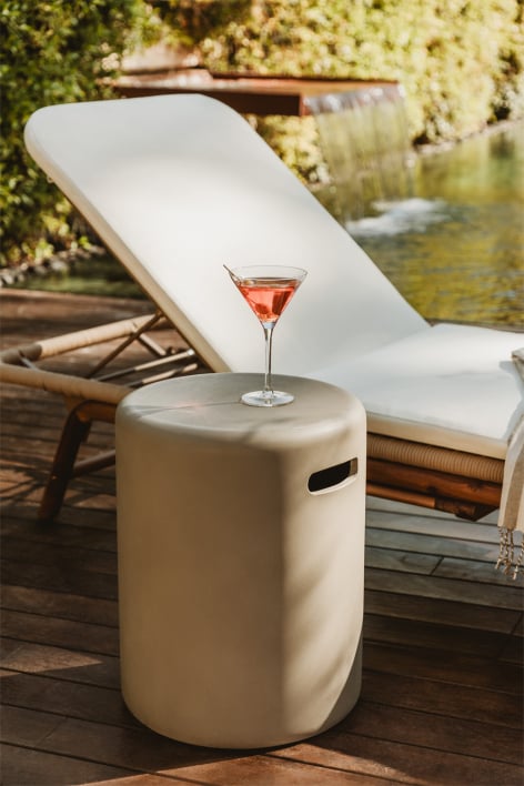 Round garden side table Ø35 cm in Biltet cement