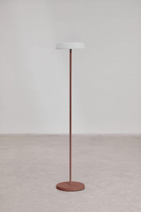 Wireless LED Solar Floor Lamp in Polyethylene and Iron Ulenia - Red Roof Tile