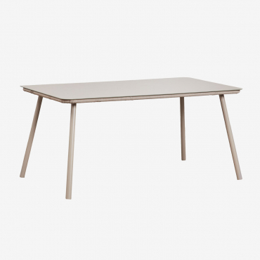 Rectangular Garden Table 160x90 Cm In Glass And Aluminium Arhiza Brown Frappé - Sklum