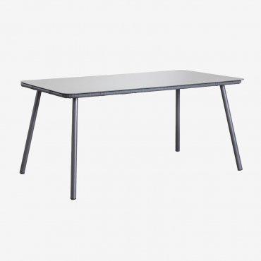 Rectangular Dining Table 160x90 Cm In Glass And Aluminum Arhiza Grey Graphite - Sklum