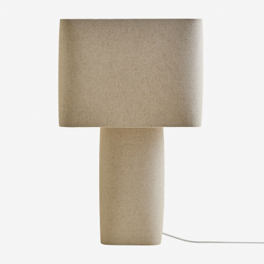 Rivos Linen Table Lamp Beige Nature - Sklum